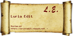 Luria Edit névjegykártya